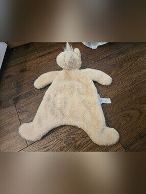 Mon Ami Plush Unicorn Lovey Blanket Flat Floppy Blush Pink Peach Baby Used Toy. 